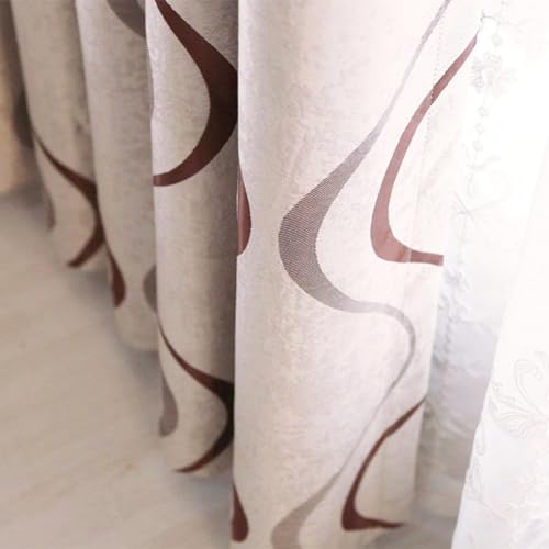 MYRU Modern Striped Curtains | 2 Panel Set Light Filtering Drapes