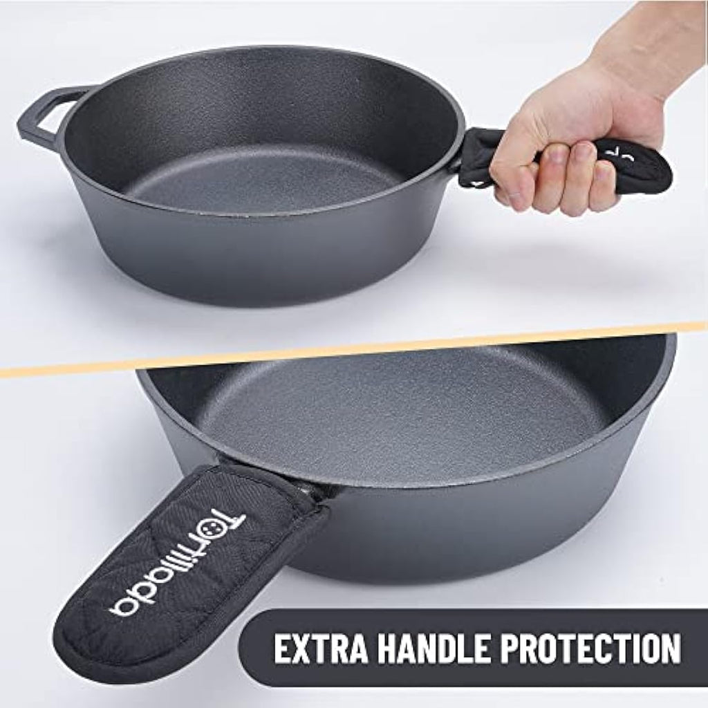 Tortillada Preseasoned Cast Iron Combo Cooker | 3.5L Dutch Oven & Skillet