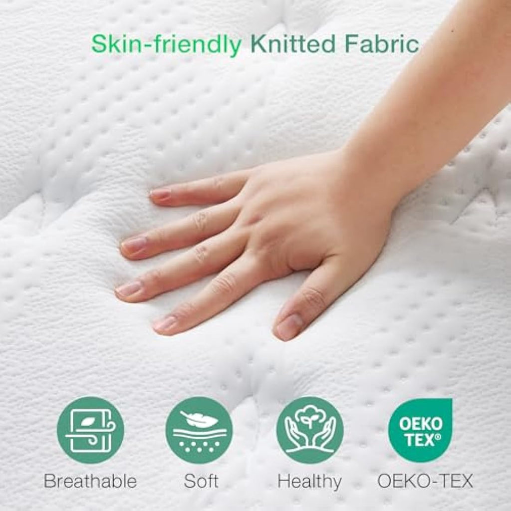 Novilla King Size Hybrid Mattress – 9.8 Inch Gel Memory Foam