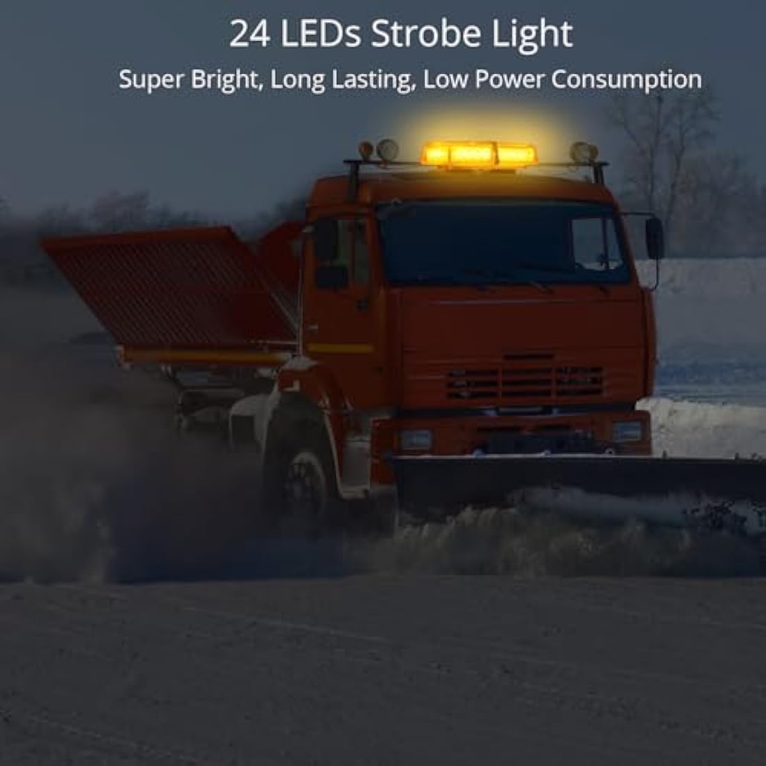 PROZOR Amber LED Strobe Beacon Light | Magnetic 24W Emergency Warning Light