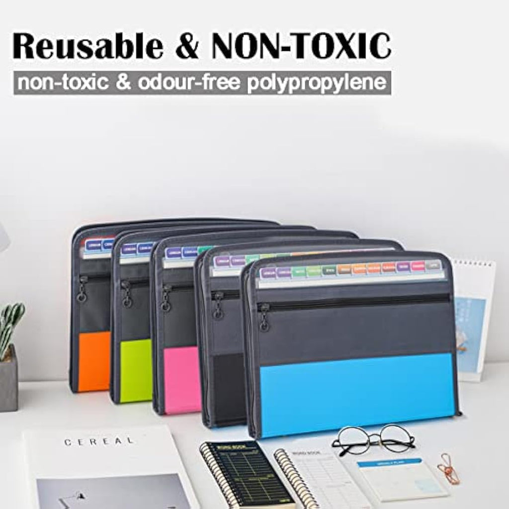 Tranbo A4 Expanding File Folder – 13 Pockets Zipper Document Organizer