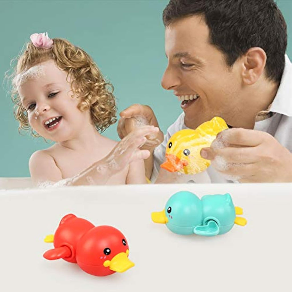 BelleStyle Wind Up Duck Bath Toys - 3 Pack Floating Water Toys for Toddlers