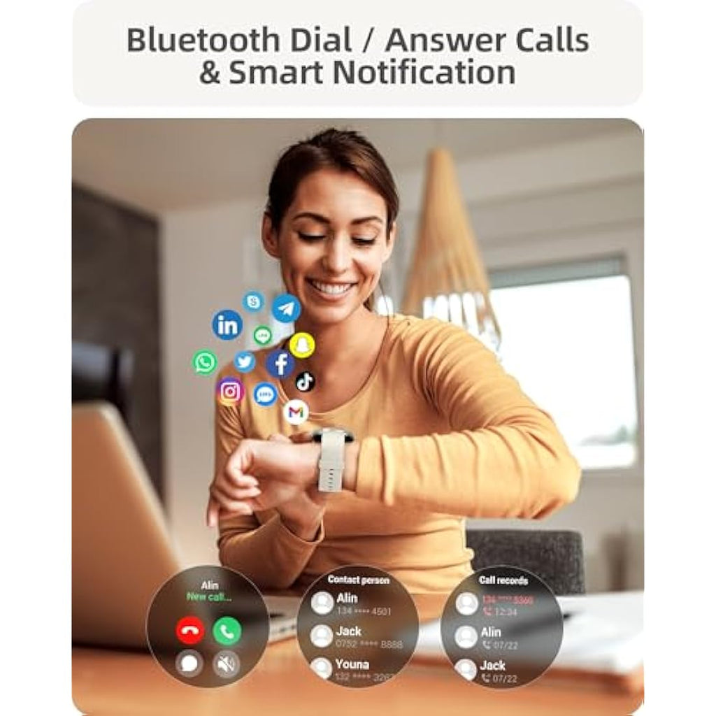 Parsonver Smart Watch with Bluetooth Calling | 100+ Sport Modes - Silver