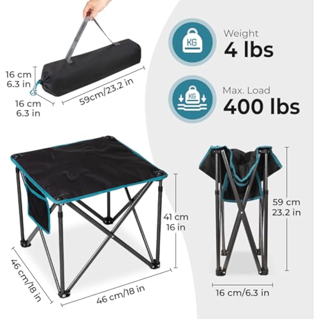 FUNDANGO 2-Pack Heavy Duty Padded Camping Stool | 400 Lbs Folding Seat