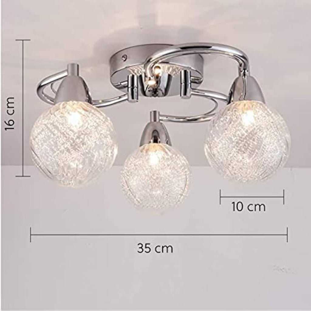 Aurolite Bolla 3-Light LED Semi Flush Ceiling Light | Polished Chrome