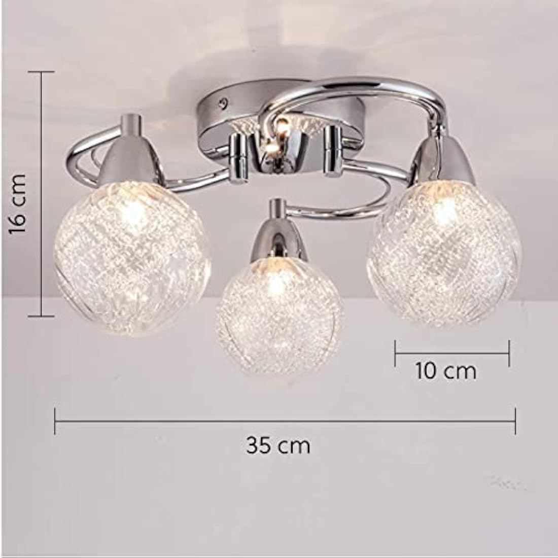 Aurolite Bolla 3-Light LED Semi Flush Ceiling Light | Polished Chrome