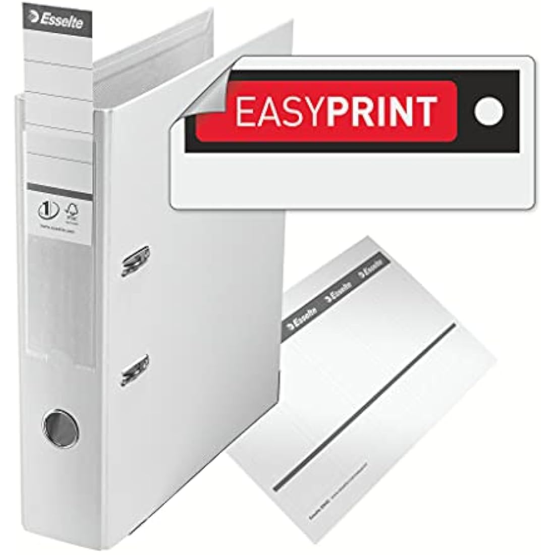 Esselte VIVIDA A4 Lever Arch File | 75mm Spine | Grey Plastic | 3 Pack