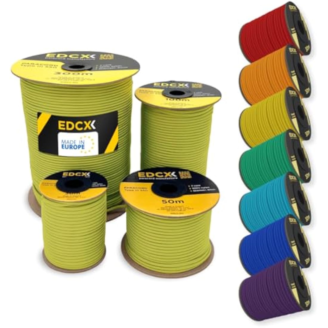 EDCX 550 Paracord – 4mm 7-Strand Nylon Rope for Camping and DIY