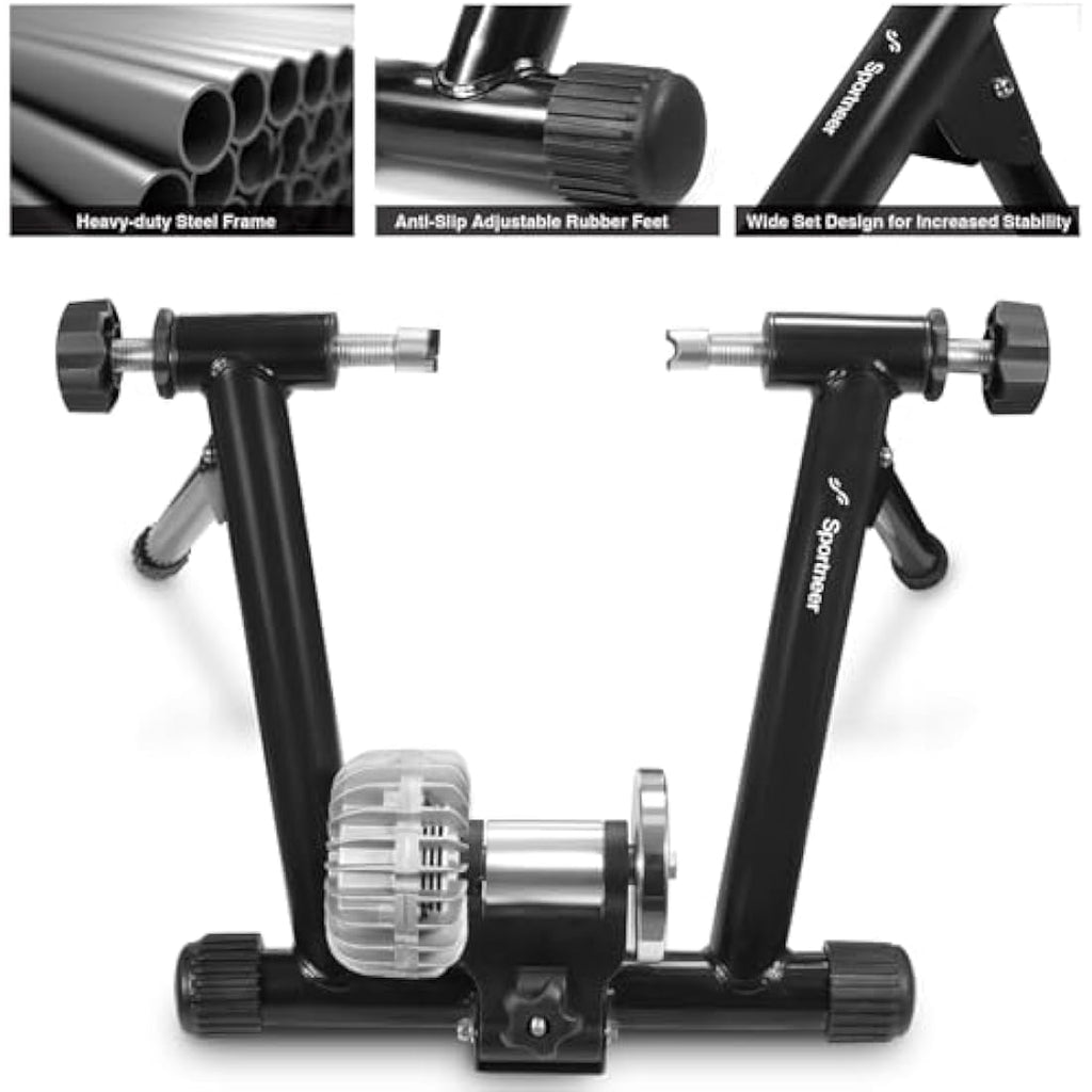 Sportneer Rollentrainer Fahrrad – Fluid Bike Trainer Ständer Schwarz