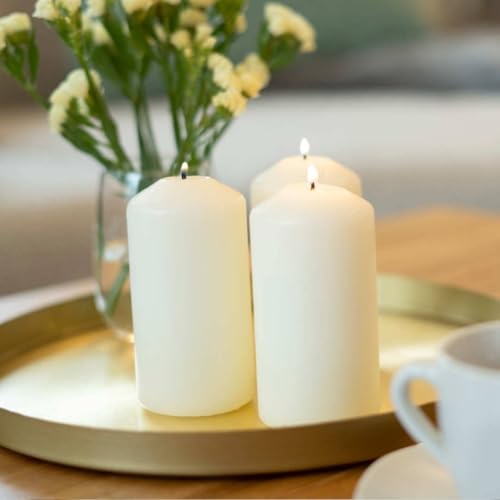 Hofer Ivory Pillar Candles – 60x120mm Unscented Dripless Set of 18