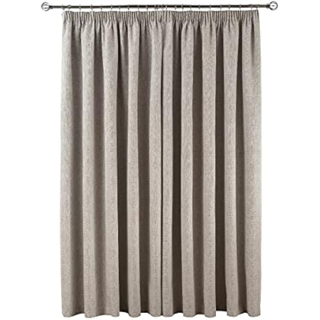 Sleepdown Blackout Pencil Pleat Curtains – Thermal Rib Weave Natural
