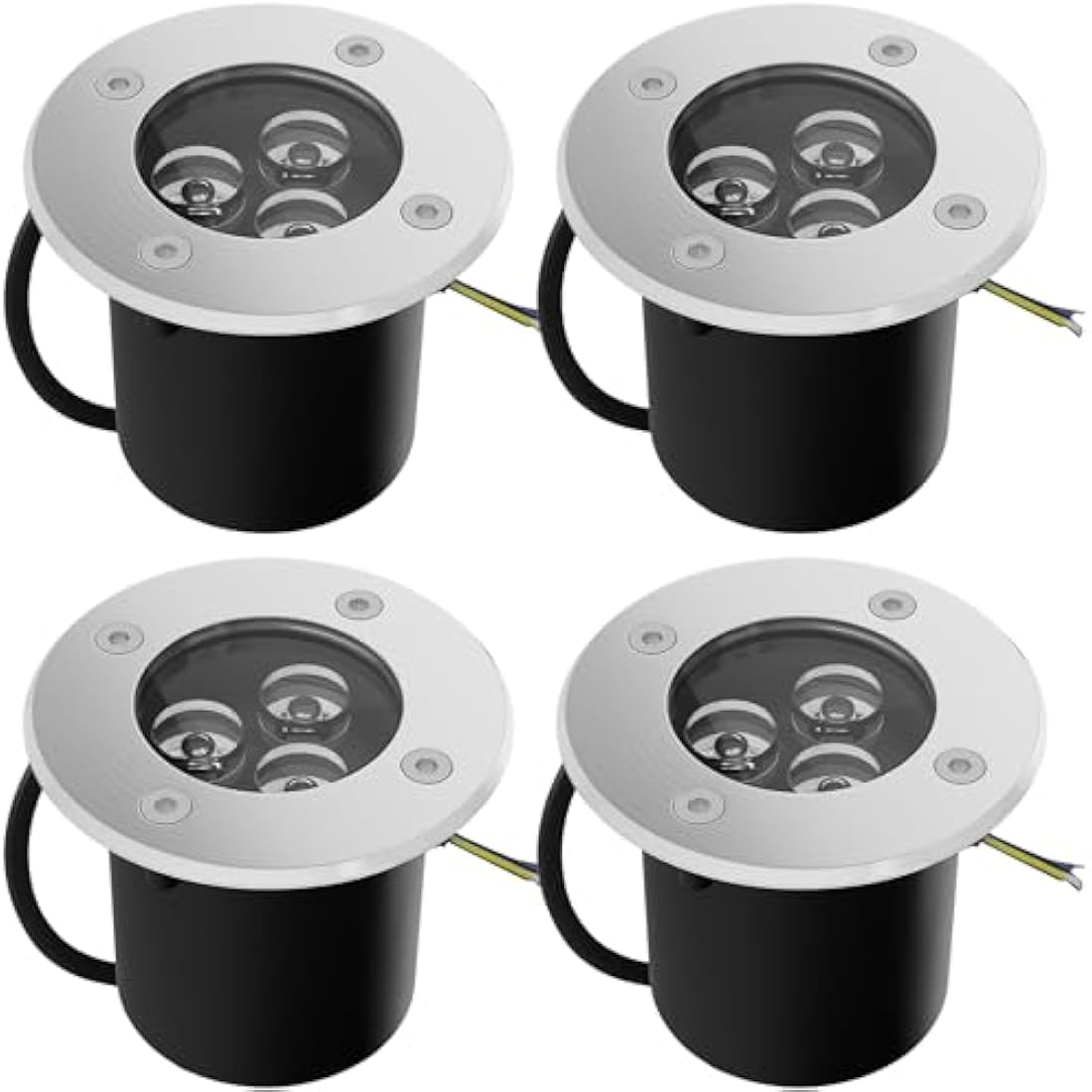Goodia 3W LED Warm White In-Ground Landscape Lights - IP67 Waterproof (4 Pack)