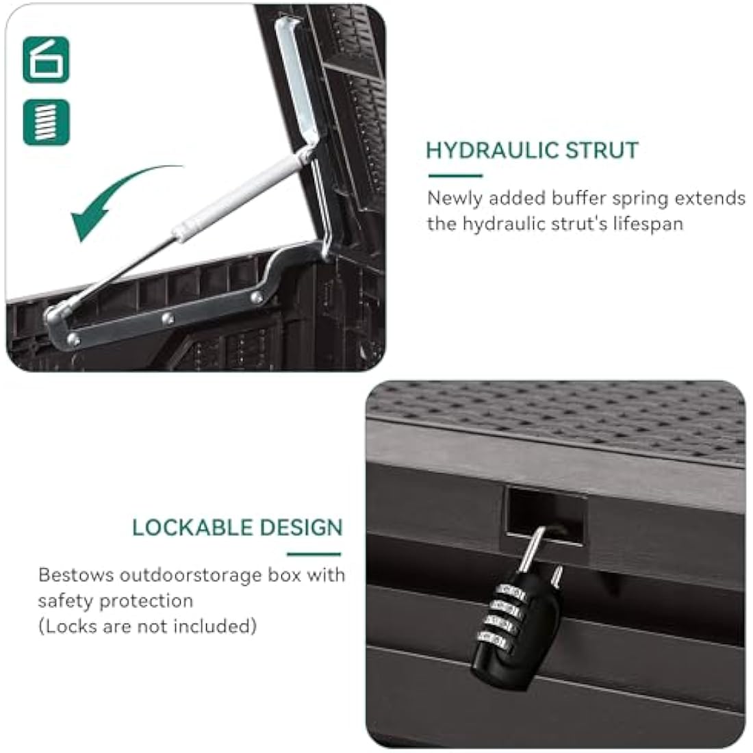 YITAHOME 380L Outdoor Garden Storage Box – Waterproof Lockable Deck Box