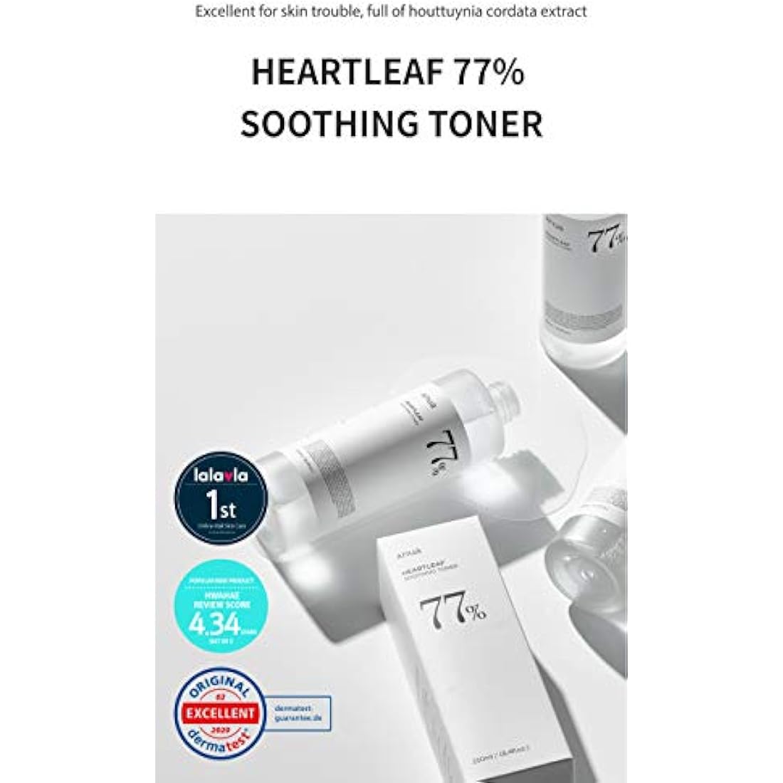 Anua Heartleaf 77% Soothing Toner | pH 5.5 Calming Skin Care - 500ml