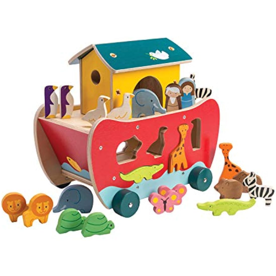 Tender Leaf Toys Wooden Noah's Ark Shape Sorter - Educational Toy