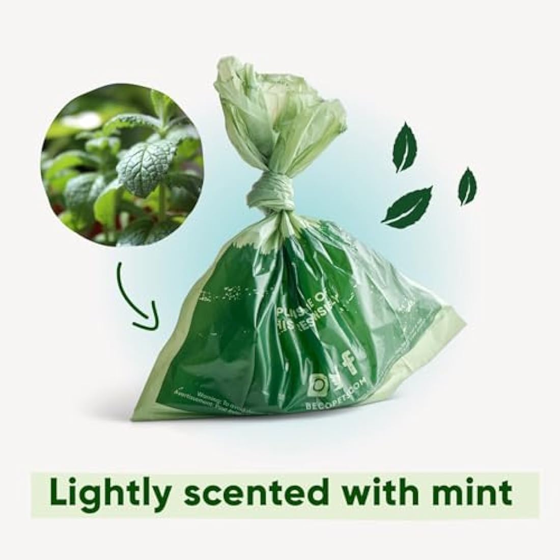 Beco Recycled Dog Poop Bags | Mint Scented & Leakproof | 120 Count