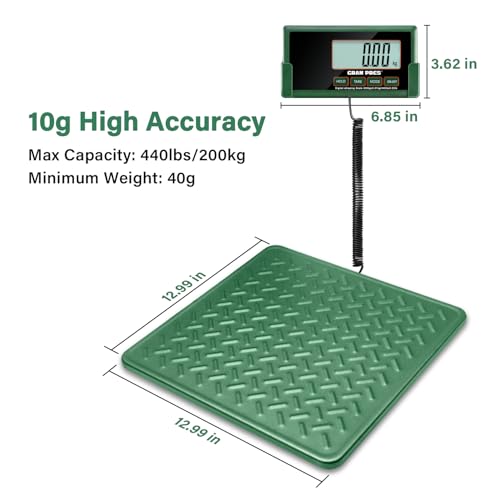 GRAM PRES Shipping Scale | 440lbs Heavy Duty Alloy Steel Postal Scale