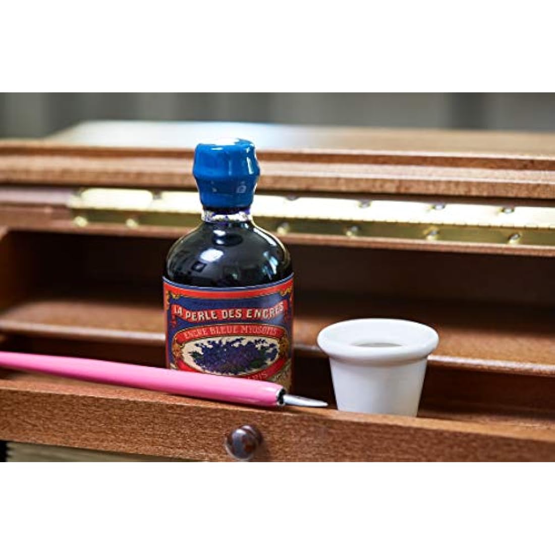 Jacques Herbin 350th Anniversary Ink – Bleu Myosotis with Inkwell