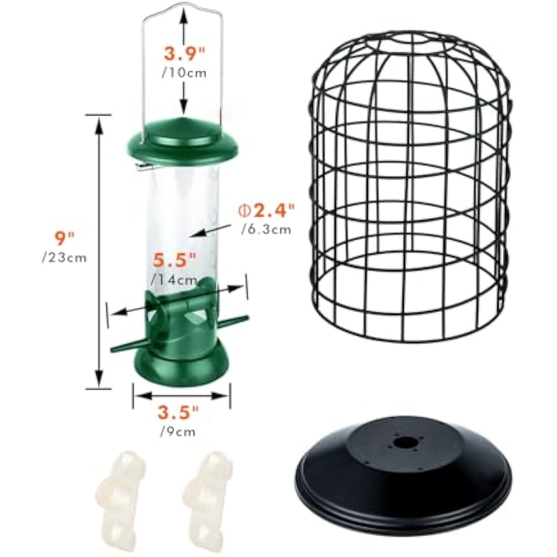 iBorn Squirrel Proof Bird Feeder – Heavy Duty Metal Caged Wild Bird Feeder