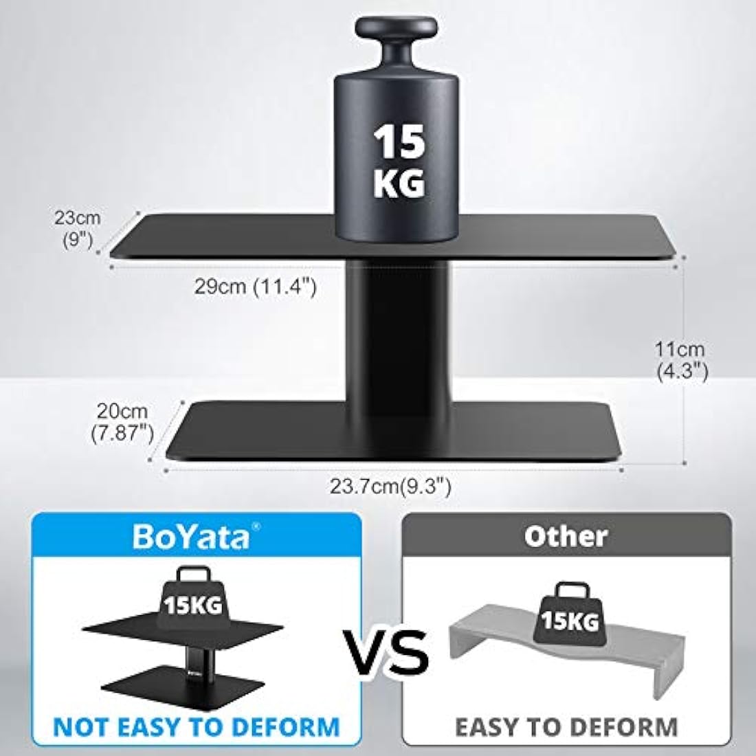 BoYata Adjustable Metal Monitor Stand Riser - Ergonomic Desktop Organizer