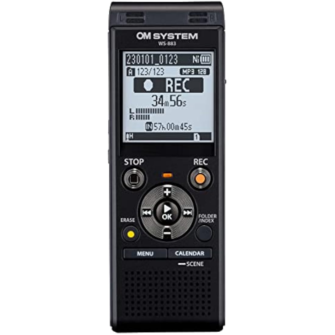 OM SYSTEM WS-883 Digital Voice Recorder | 8GB Stereo Mic with USB