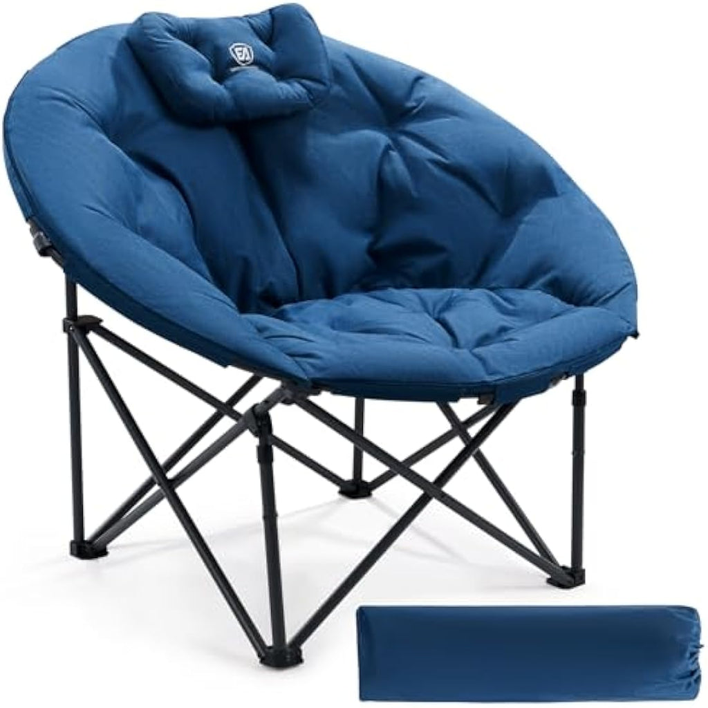 EVER ADVANCED XL Moon Chair – Heavy Duty Padded Folding Camping Chair
