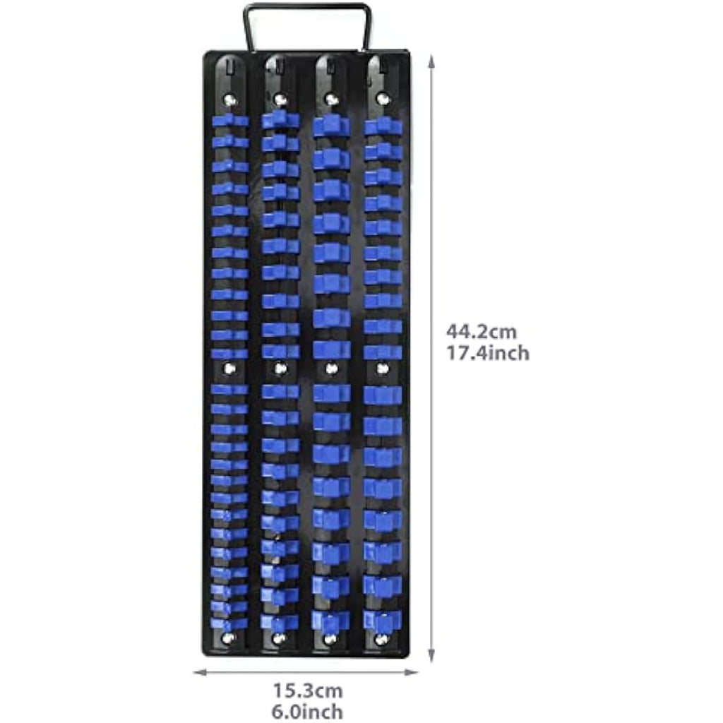 CASOMAN 80-Piece Socket Organizer Tray | 1/4, 3/8, 1/2-Inch Drive Rails