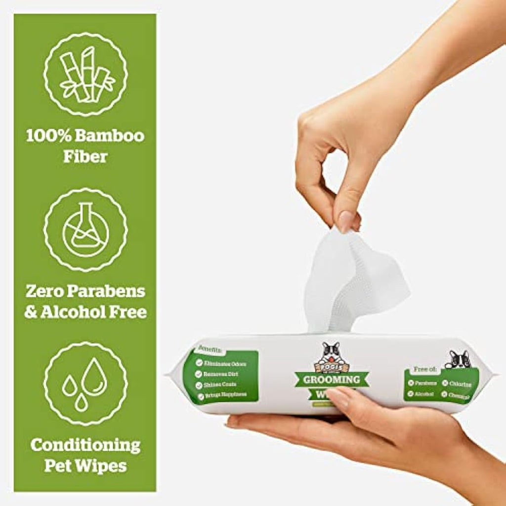 Pogi’s Dog Wipes – Plant-Based Hypoallergenic Grooming Wipes, 400-Count