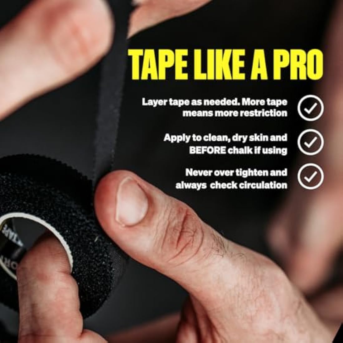 SPORTTAPE Zinc Oxide Finger Tape – Black 1.25cm x 10m – 24 Roll Box
