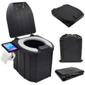 Foldable Camping Toilet – Portable ABS Loo with Phone Holder