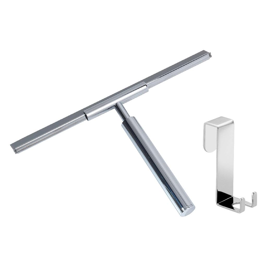 Gedy Thor Shower Squeegee & Chrome Hook Set – Brass & Stainless Steel