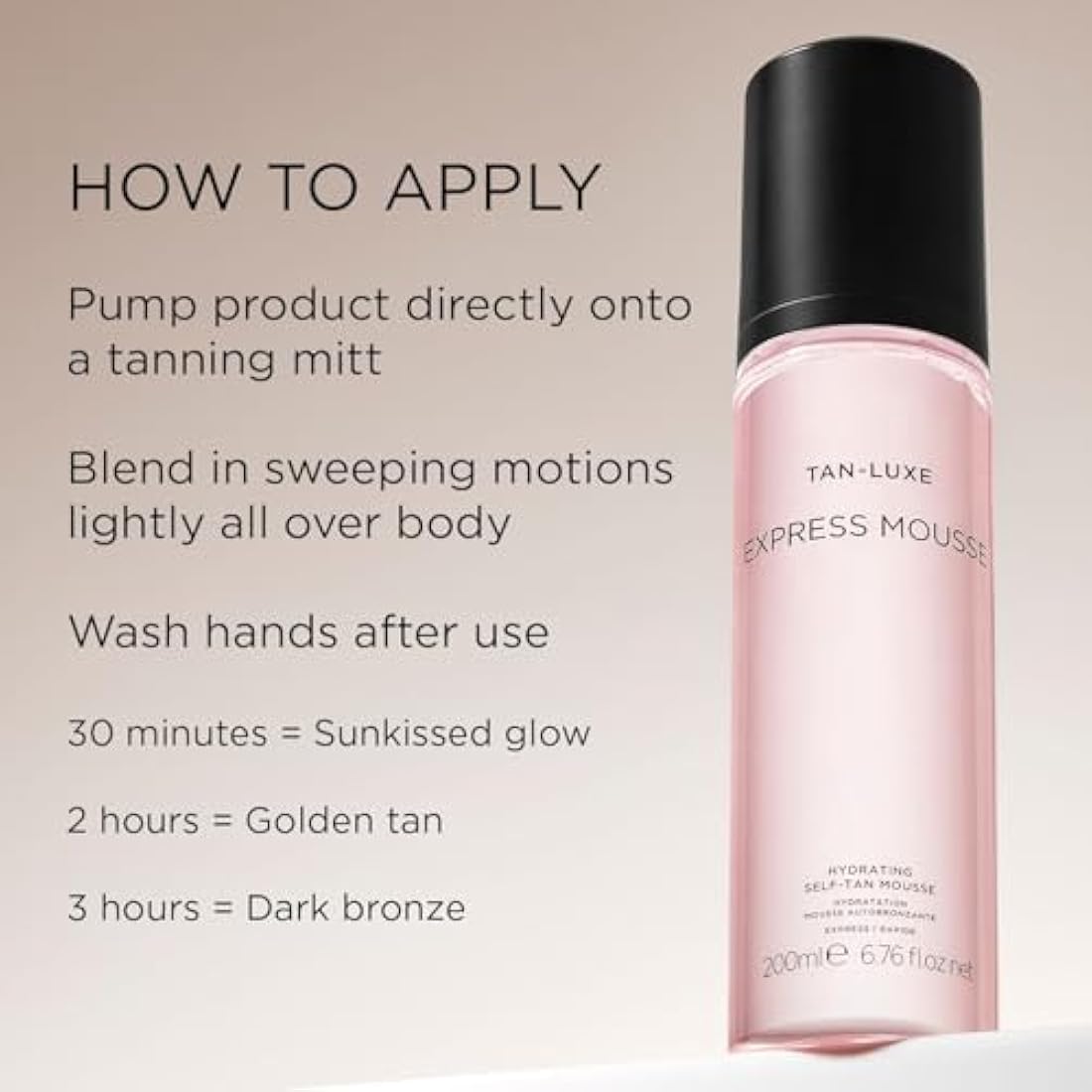 TAN-LUXE Express Self-Tanning Mousse – Hydrating Clear Bronzer 200ml