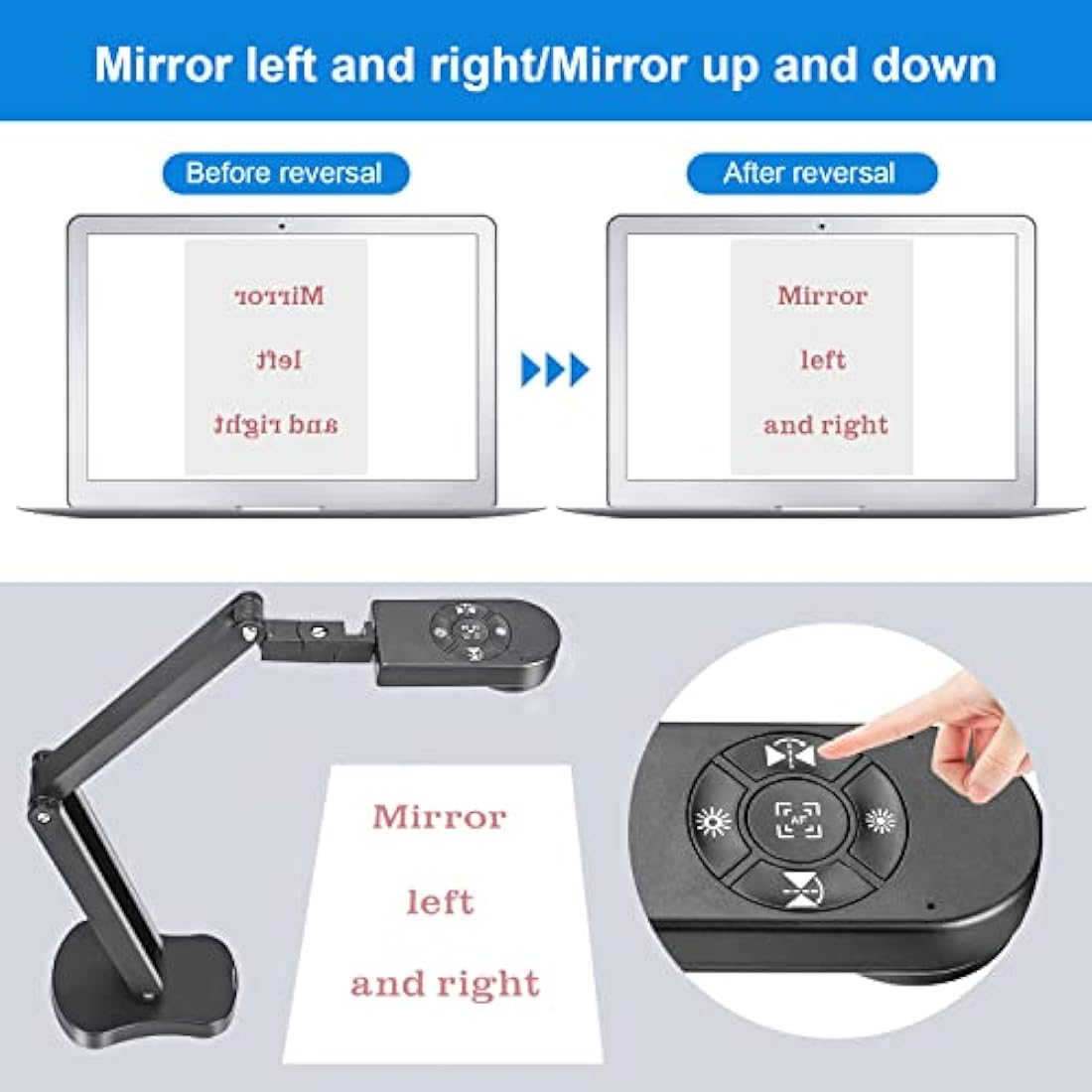 Kitchbai 4K USB Document Camera – 8MP Visualiser for Teaching & Zoom