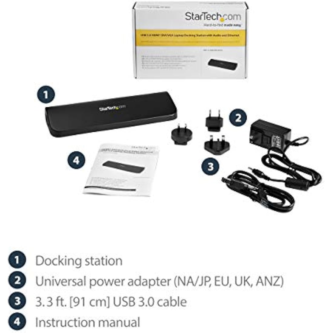 StarTech.com USB 3.0 Dual Monitor Docking Station – HDMI/DVI/VGA