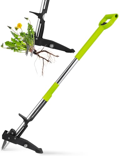 YISSVIC Stand-up Weed Puller Tool – 4-Claw Stainless Steel Root Remover