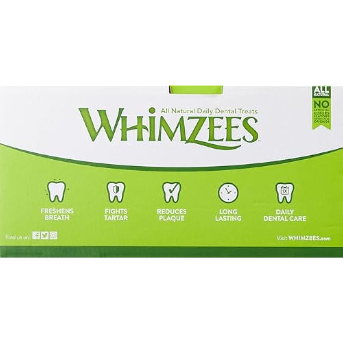 Whimzees Natural Dental Dog Treats – Large Grain-Free Stix, 50 Count