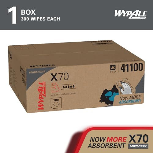 WypAll X70 Power Clean Reusable Cleaning Cloths | White - 300 Count