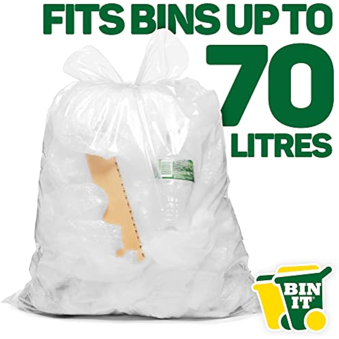 Jolof Store 70L Clear Recycling Sacks – Strong Recycled Bin Liners