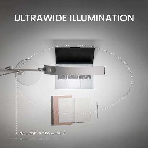BenQ WiT e-Reading LED Desk Lamp | Eye-Caring & Dimmable | Matte Silver