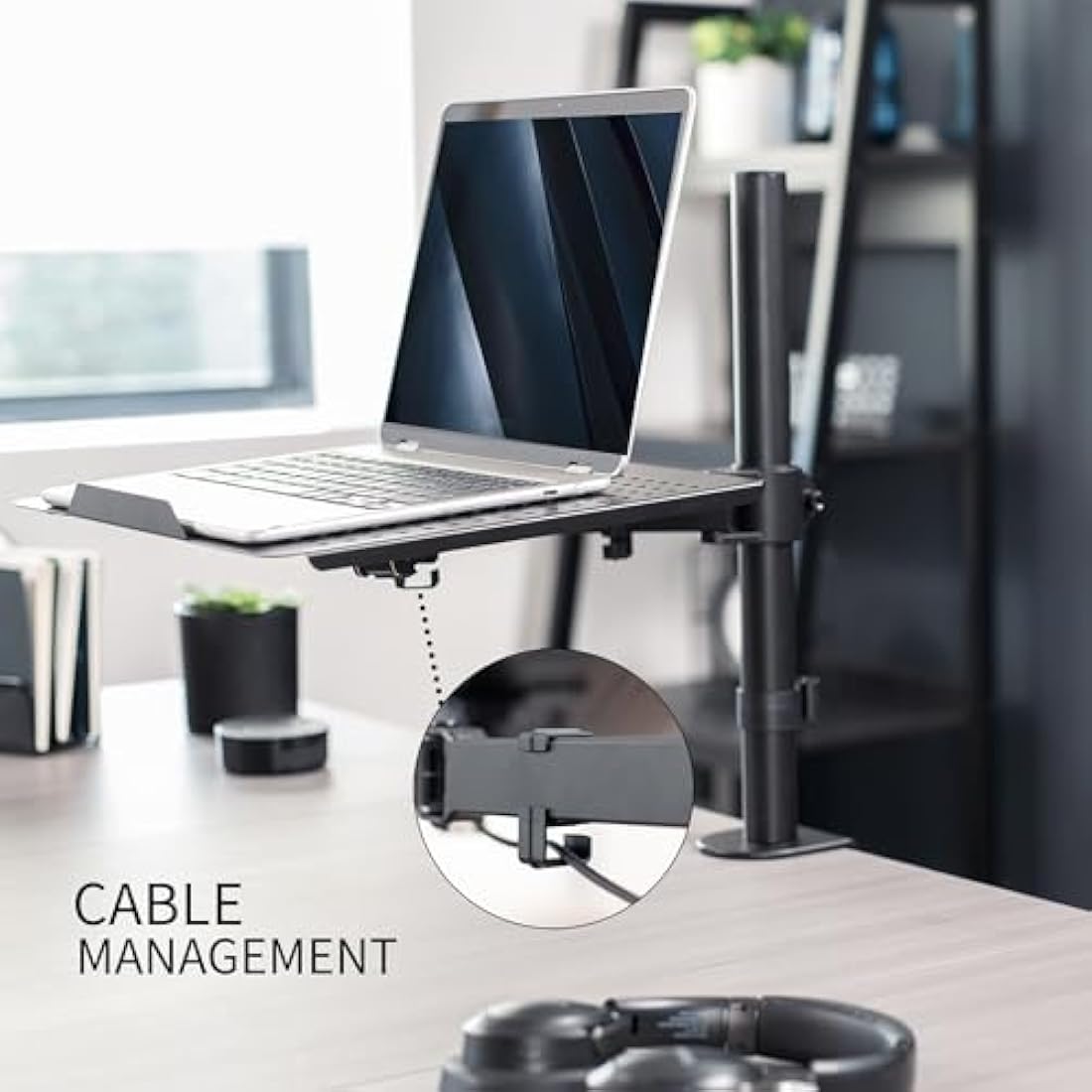 VIVO Single Laptop Desk Mount Stand | Adjustable C-Clamp Arm for 17" Laptops