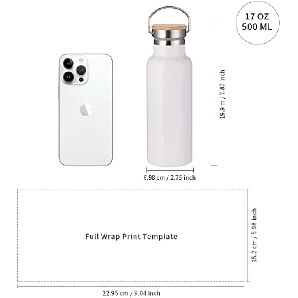 PYD Life Sublimation Water Bottle Blanks - 17oz Stainless Steel 4 Pack
