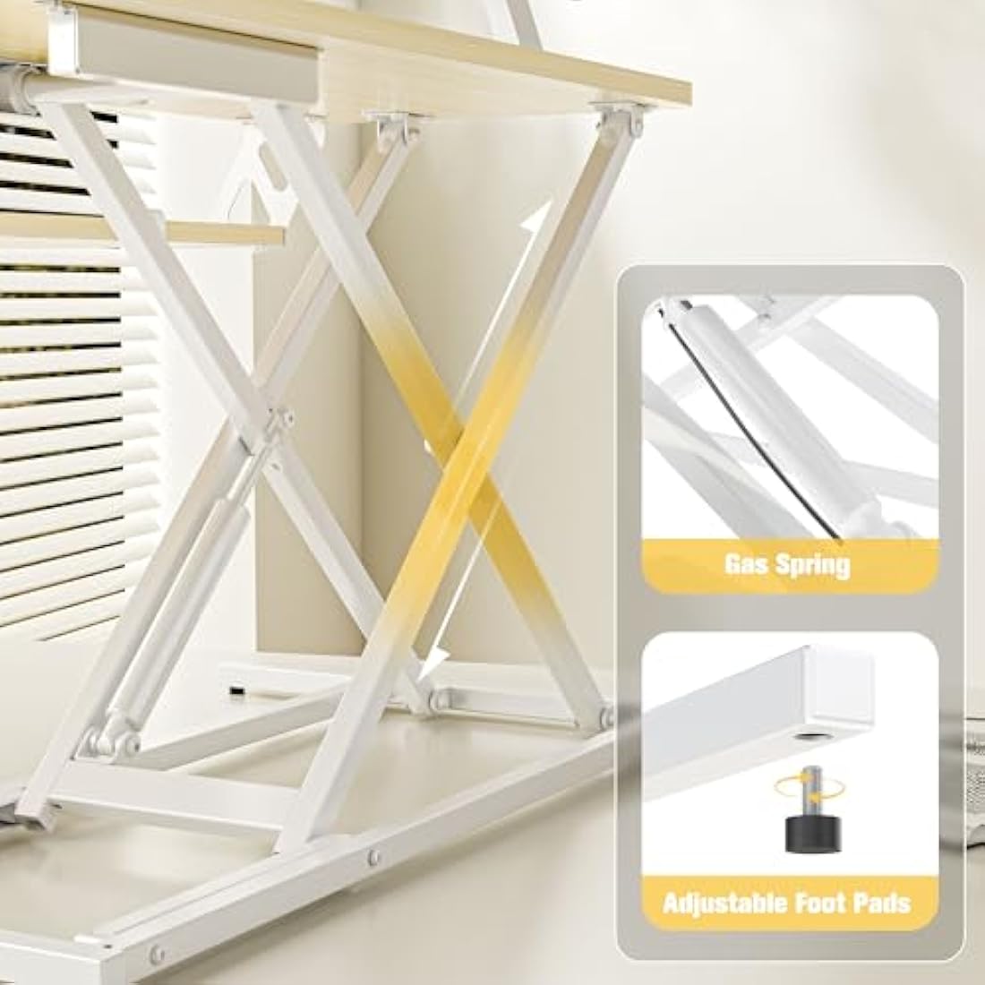 ERGOMAKER 32" Standing Desk Converter | Dual Monitor Riser - Golden Oak