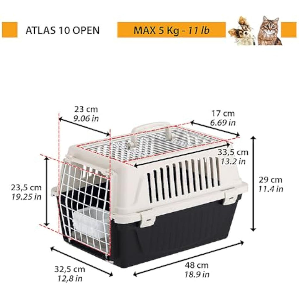 Ferplast Atlas Pet Carrier – Durable Cat & Small Dog Travel Box, 5kg