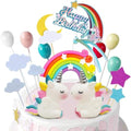 iZoeL 21pcs Unicorn Cake Topper Kit – Rainbow & Cloud Birthday Decoration