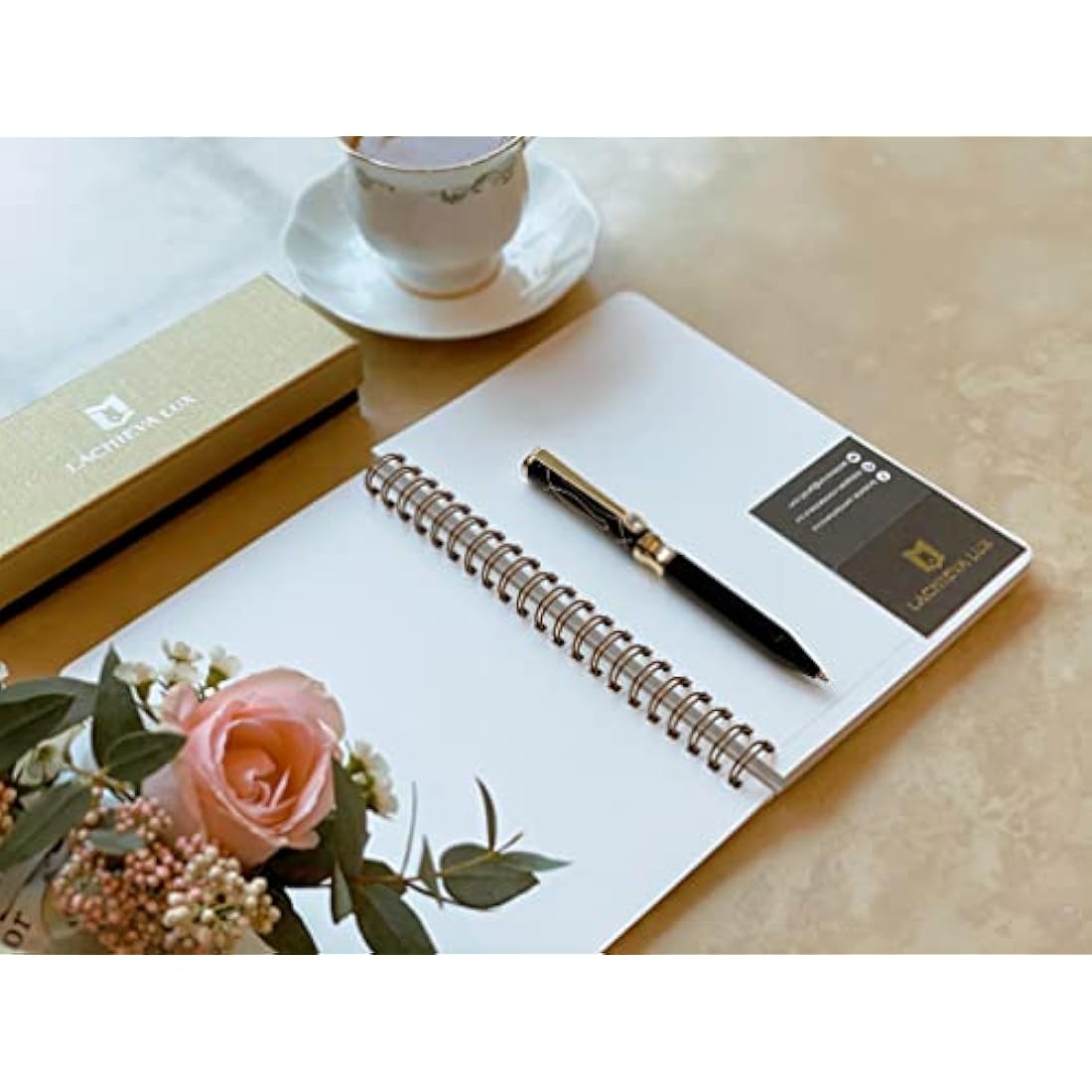 LACHIEVA LUX Crystal Executive Metal Ballpoint Pen - Black Gift Set