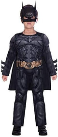 Batman The Dark Knight Boys Costume - Warner Bros Superhero Fancy Dress