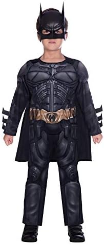 Batman The Dark Knight Boys Costume - Warner Bros Superhero Fancy Dress