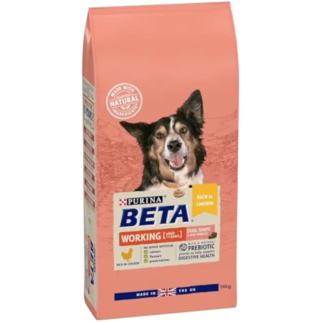Beta Working Dog Chicken Dry Dog Food - Natural Ingredients - 14kg