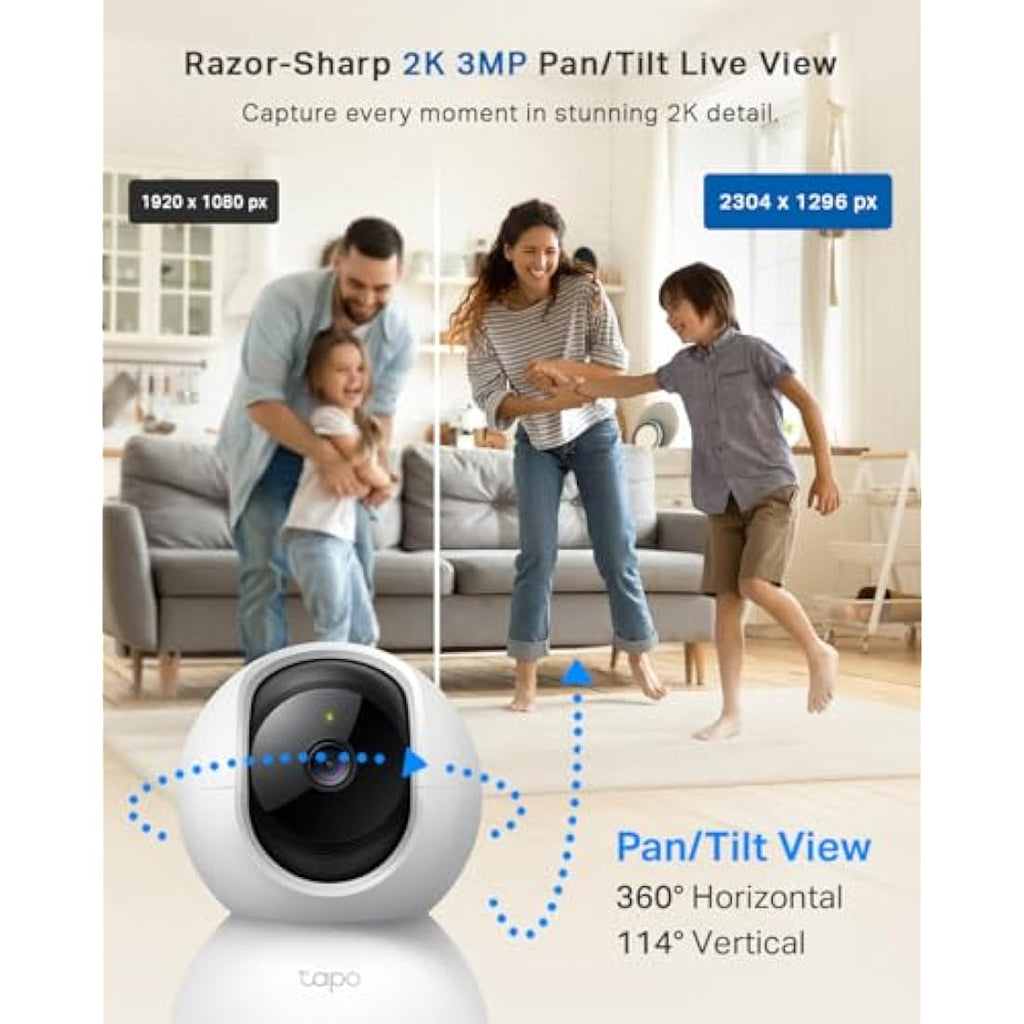 Tapo C210 2K 3MP Pan/Tilt Indoor Security Camera with Night Vision