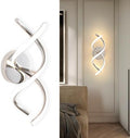 EIDISUNY Modern Spiral LED Wall Sconce – 24W Chrome Indoor Light 3000K